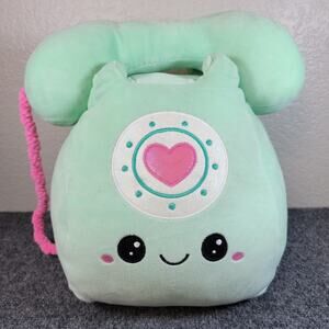 Smooch Pals Plush Retro Telephone Mint Green Kawaii Pink Cord 13" Soft Toy